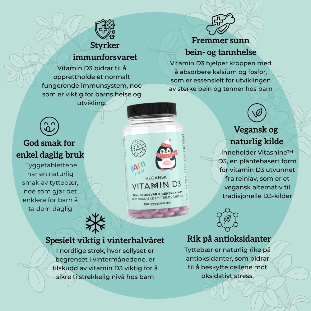 VITAMIN D3 & TYTTEBÆR FOR BARN Aarja Health