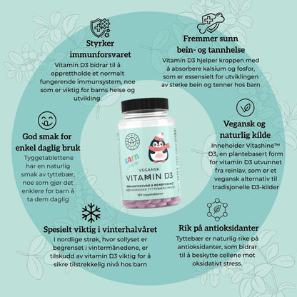 VITAMIN D3 & TYTTEBÆR FOR BARN Aarja Health