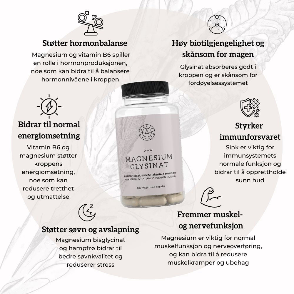ZMA - MAGNESIUM GLYSINAT Aarja Health Norge