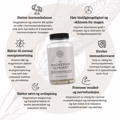 ZMA - MAGNESIUM GLYSINAT Aarja Health Norge