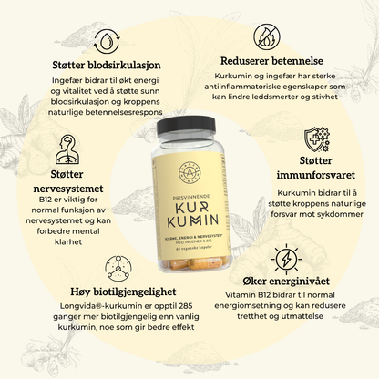 KURKUMIN, INGEFÆR & B12 Aarja Health