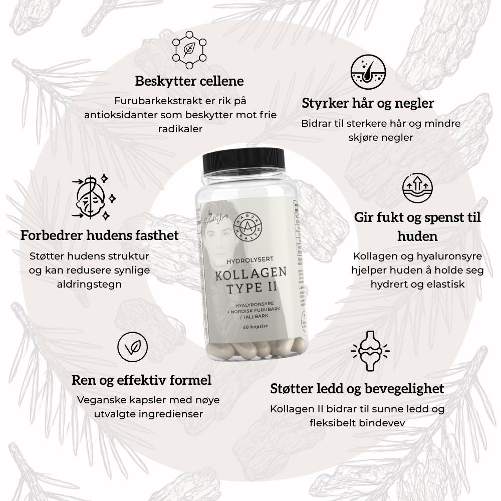 KOLLAGEN 2, HYALURONSYRE & FURUBARK Aarja Health