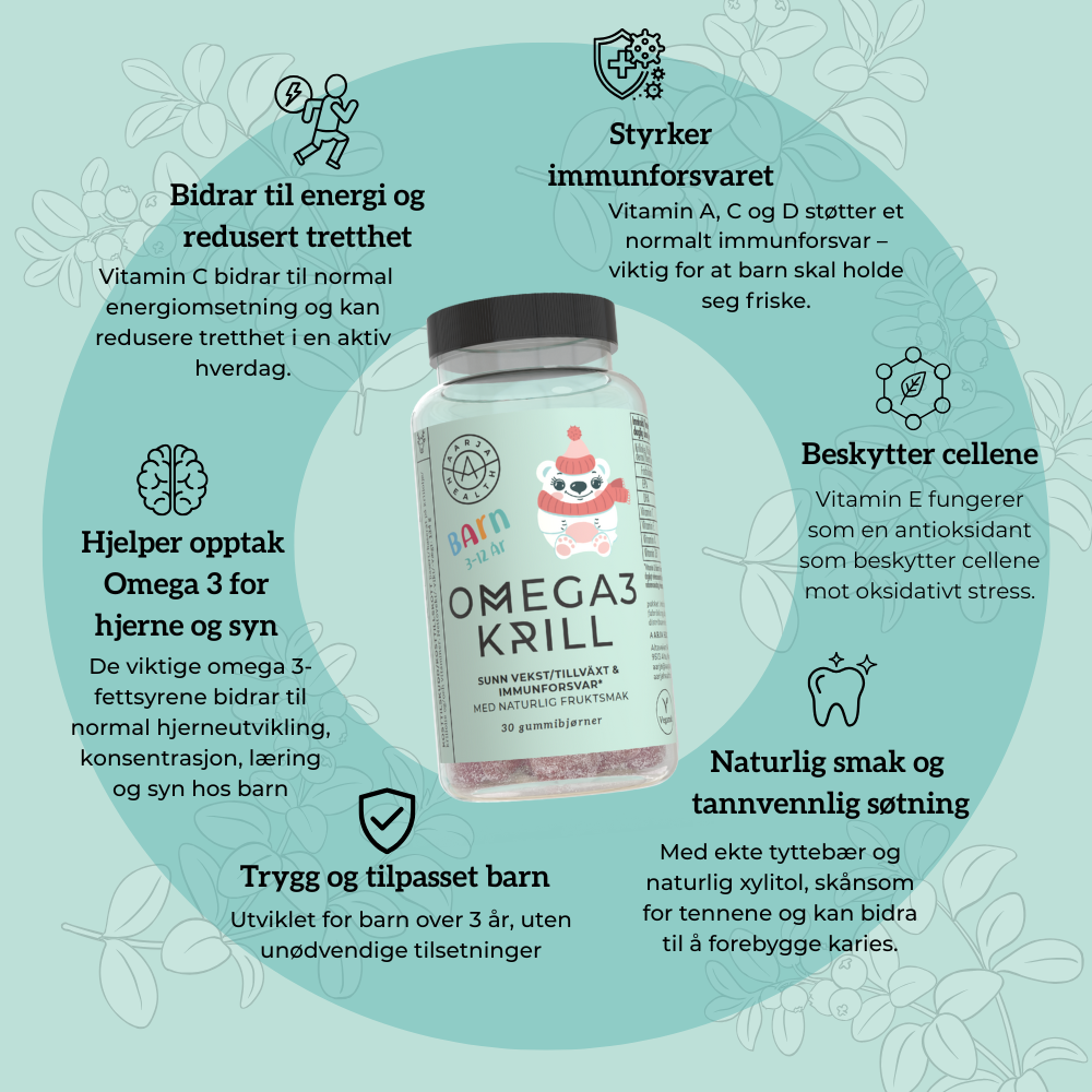 MULTI OMEGA-3 BARN, VIT A, C, D & E Aarja Health