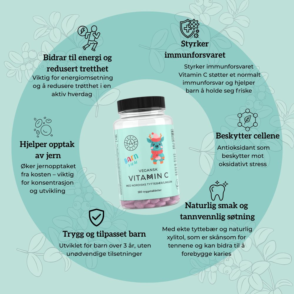 VITAMIN C & TYTTEBÆR FOR BARN Aarjahealth