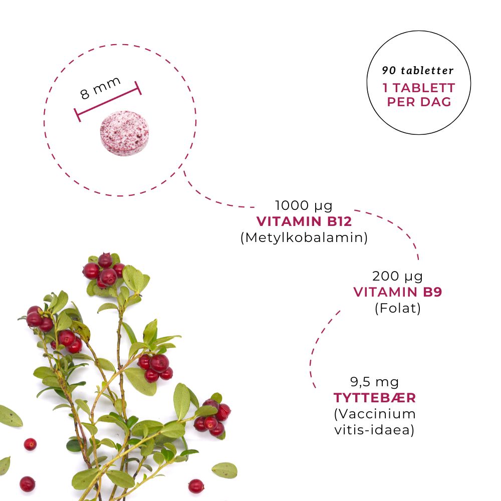 NATURLIG B12, FOLAT & TYTTEBÆR Aarja Health