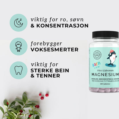 MAGNESIUM & TYTTEBÆR FOR BARN Aarja Health Norge