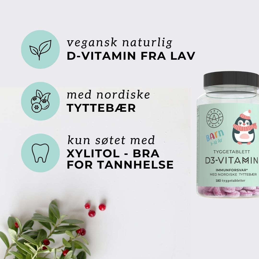 VITAMIN D3 & TYTTEBÆR FOR BARN Aarja Health