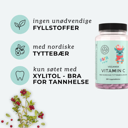 VITAMIN C & TYTTEBÆR FOR BARN Aarjahealth