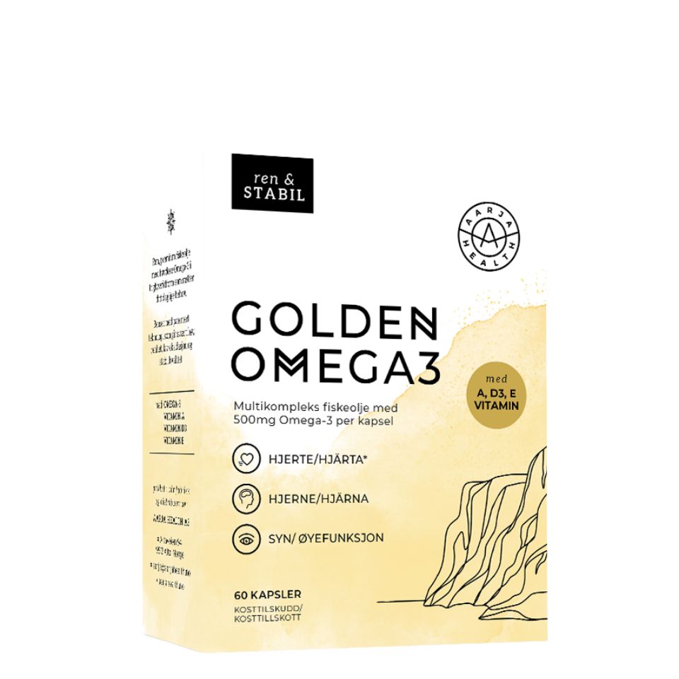 GOLDEN OMEGA3 FISKEOLJE, VIT A, E, D Aarja Health Norge