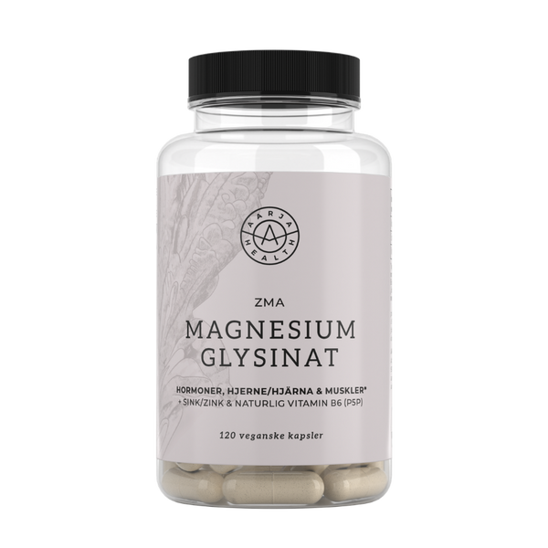 ZMA - MAGNESIUM GLYSINAT MED B6, SINK OG HAMP Aarja Health Norge