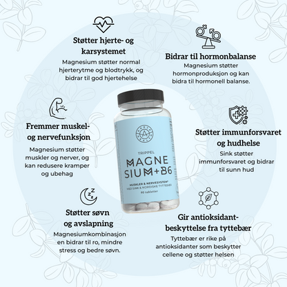 TRIPLE MAGNESIUM + ZINC + B6 + LINGONE (VEGAN)